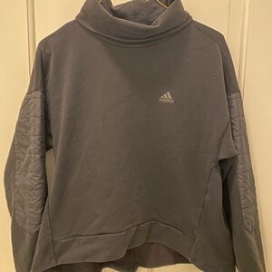 Adidas Charcoal Quilted Sleeve Sweatshirt